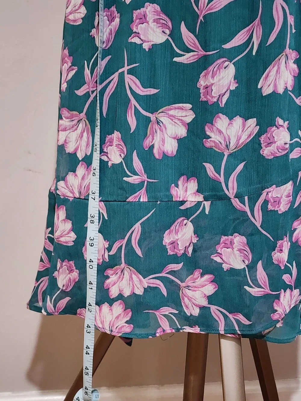 NWT Draper James RSVP Teal Pink Tulip Floral Midi Wrap Dress Size M